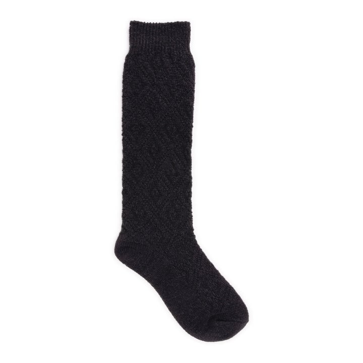 The fuzzy knee-high sock in black