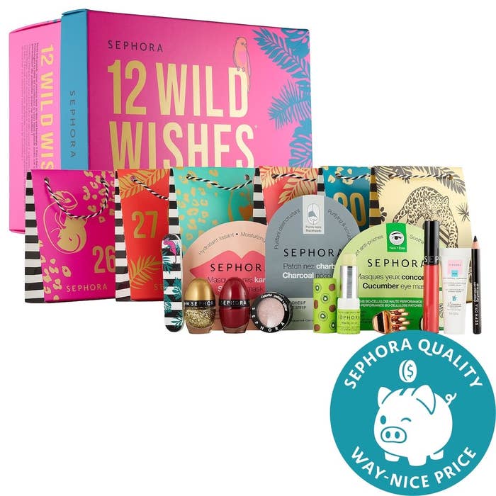 the advent calendar complete with an array of face masks and other sephora products