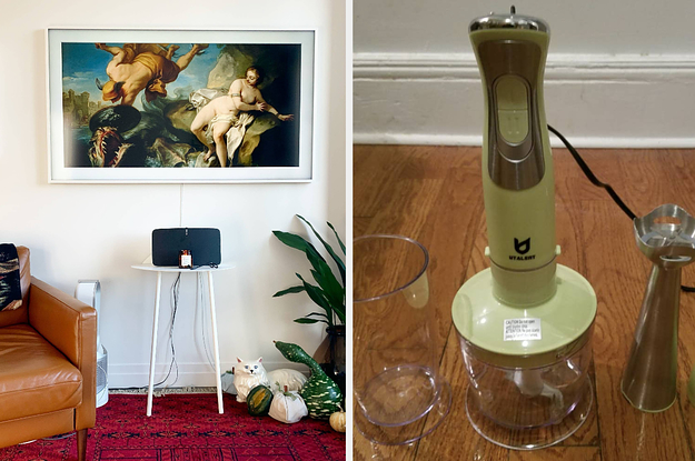 A frame TV and an immersion blender