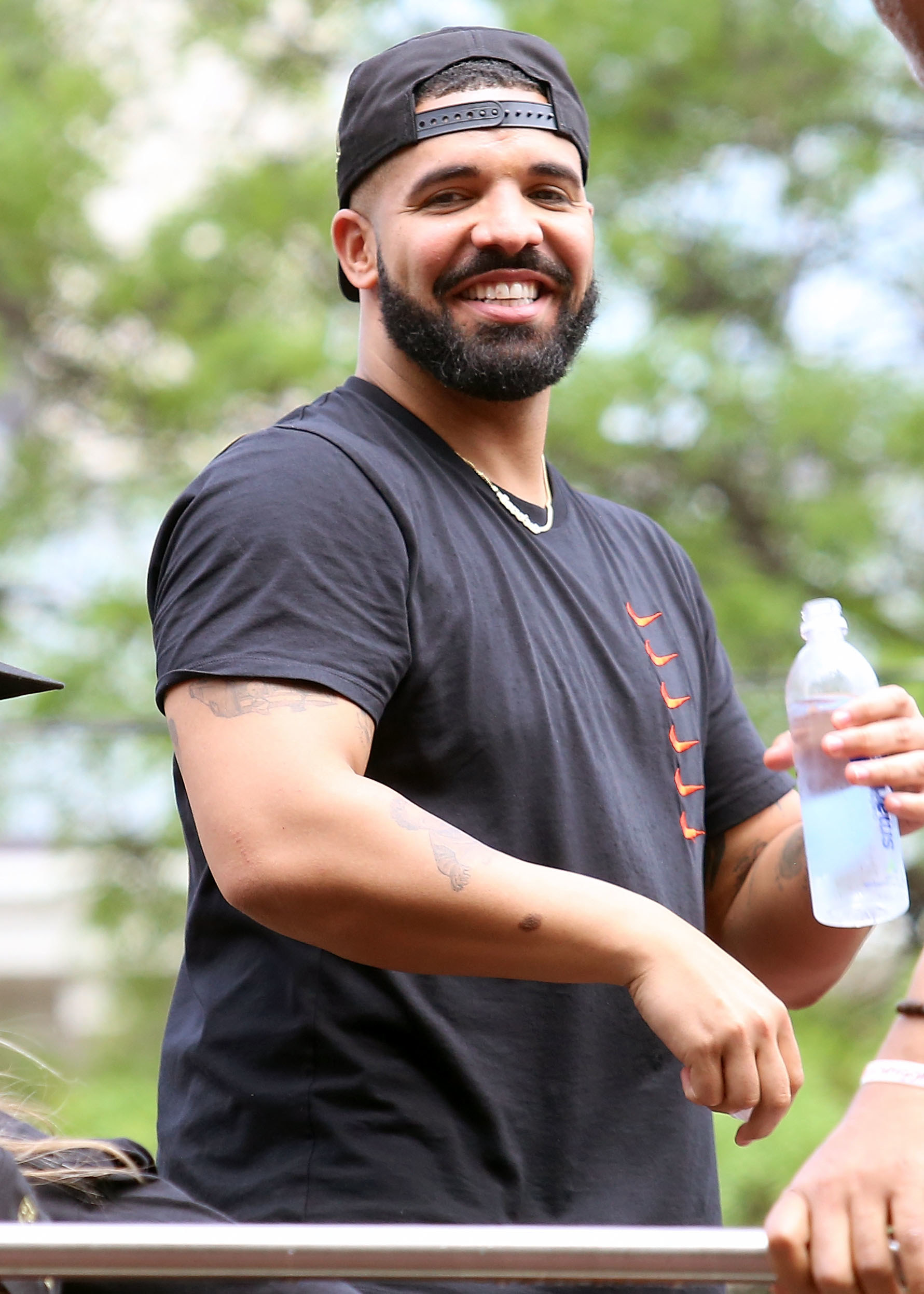Rapper and Toronto Raptors Global Ambassador, Drake, attends the Toronto Raptors Championship victory parade on June 17, 2019 in Toronto, Canada