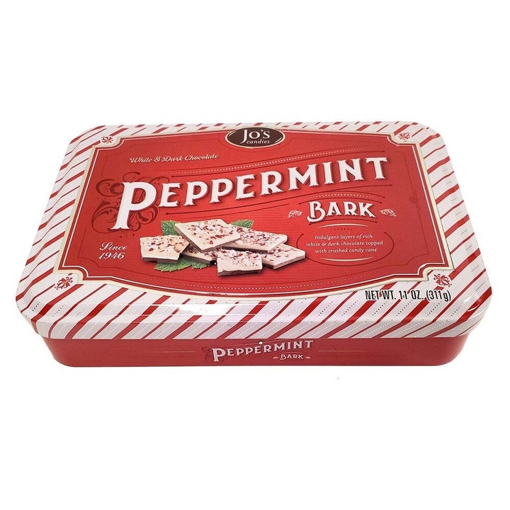 tin of peppermint bark