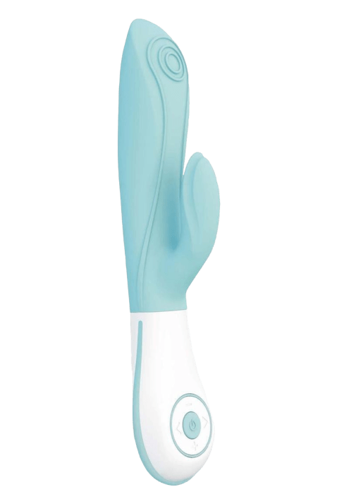 the blue ovo e7 silkskyn rabbit vibrator