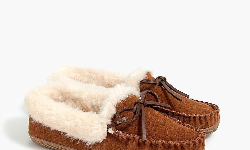 The brown loafer style slippers