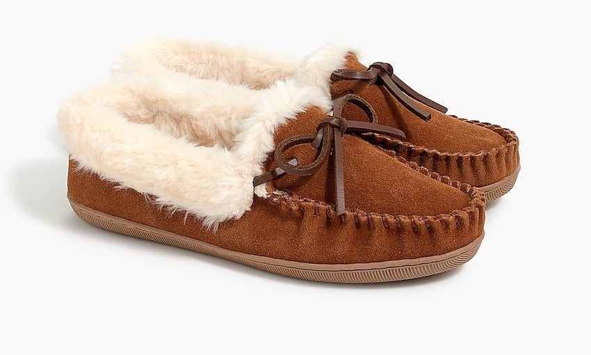 The brown loafer style slippers