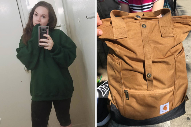 sweater and backpack