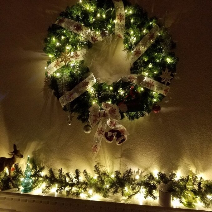 The warm white string lights