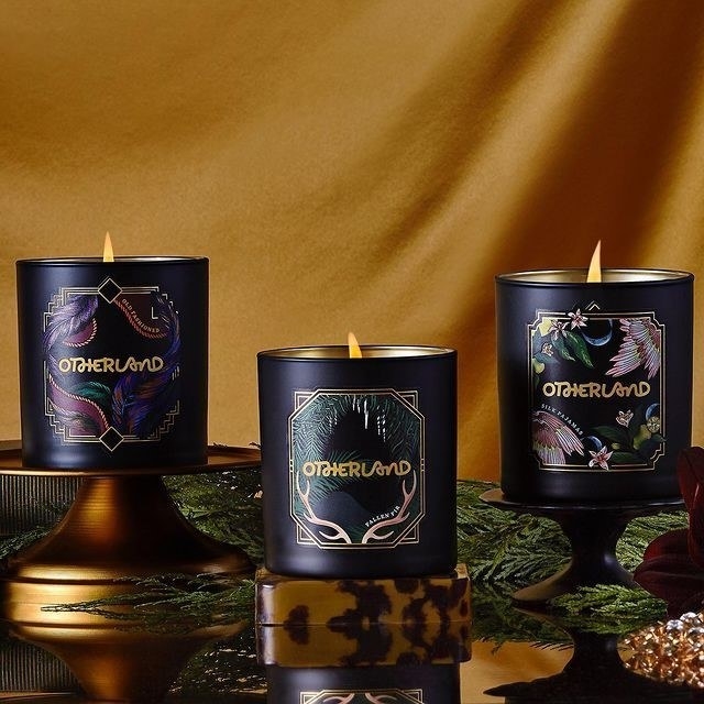 Three candles from Otherland&#x27;s Gilded collection