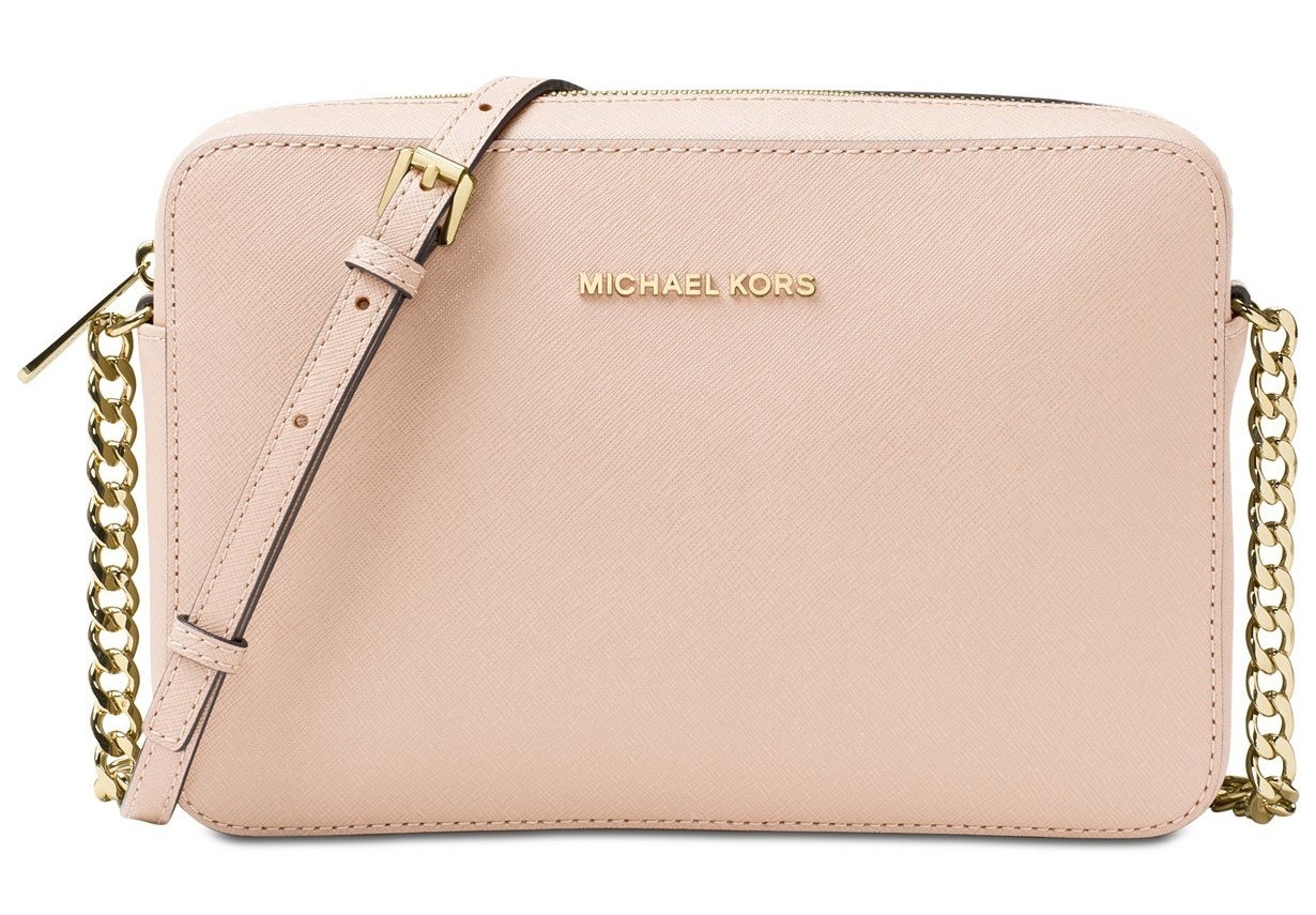 Michael Kors leather crossbody in soft pink/gold 