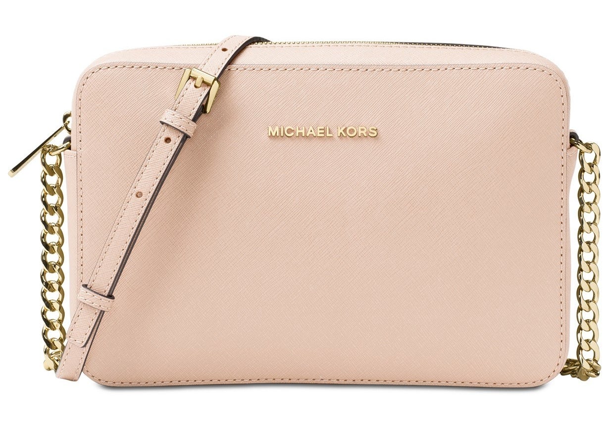 Michael Kors leather crossbody in soft pink/gold