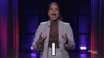 GIF of Lily Singh saying &quot;I love saving money so much&quot;