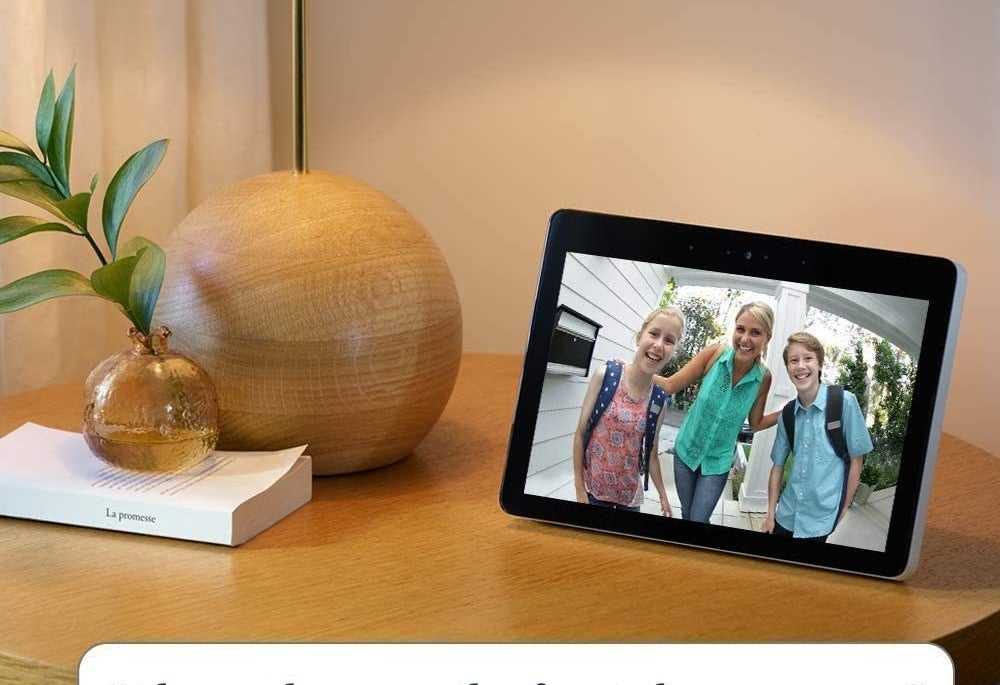 A tablet on a side table
