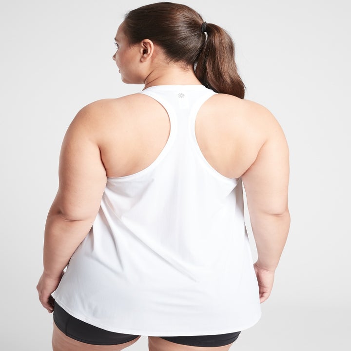 A model showing the racerback tank top