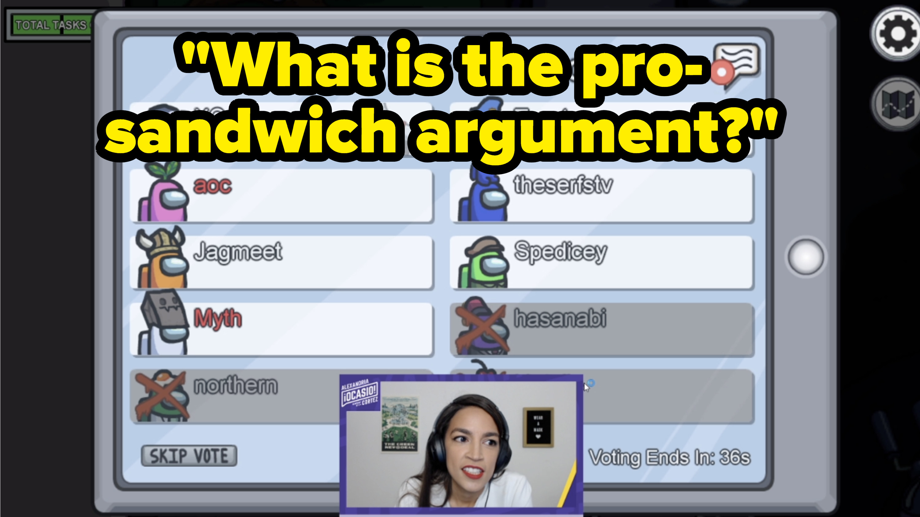 AOC asks what the pro-sandwich argument is
