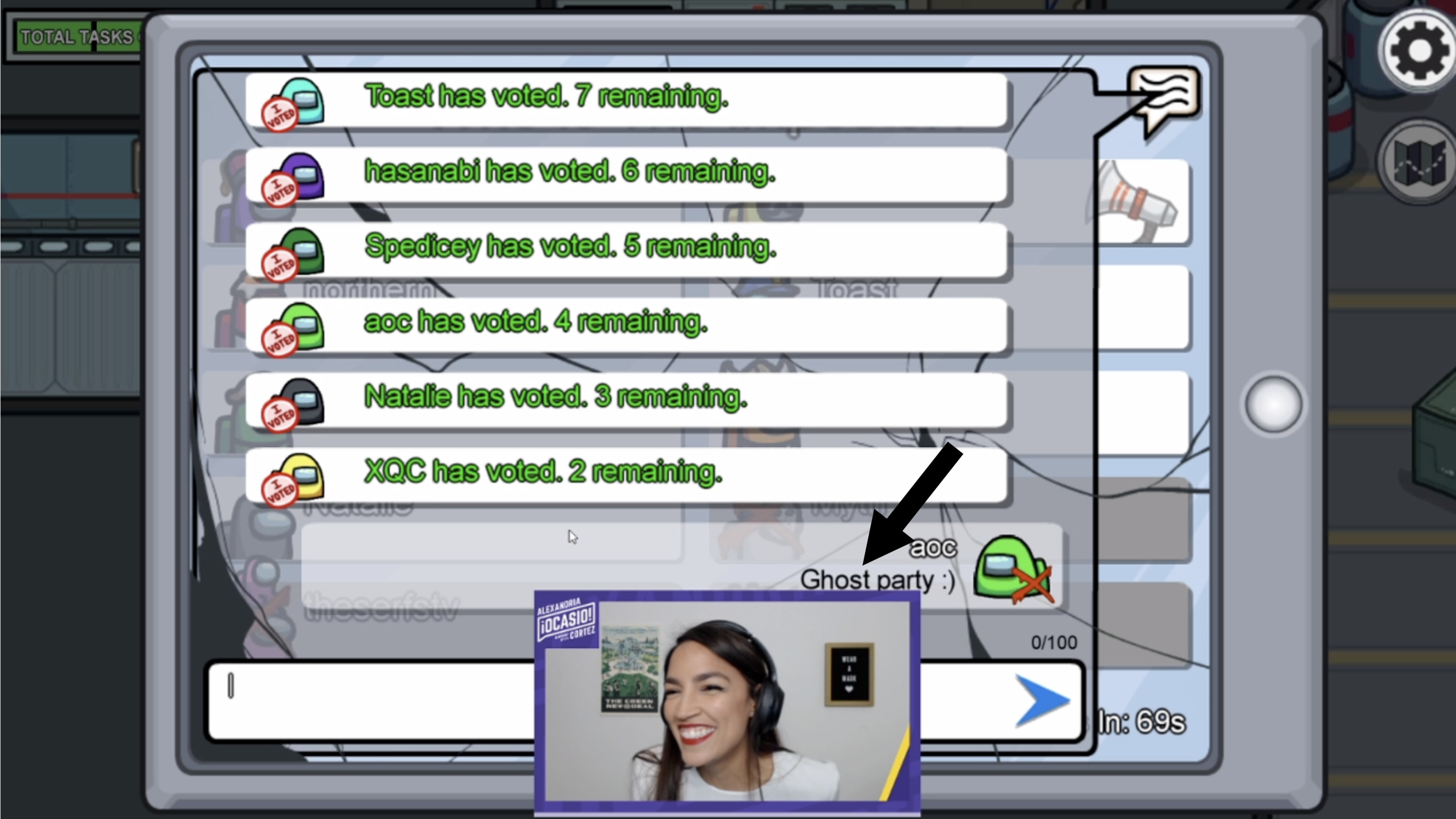 AOC starts a ghost party on Among Us