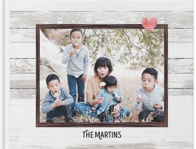A photo album cover with text that reads "The Martins" 