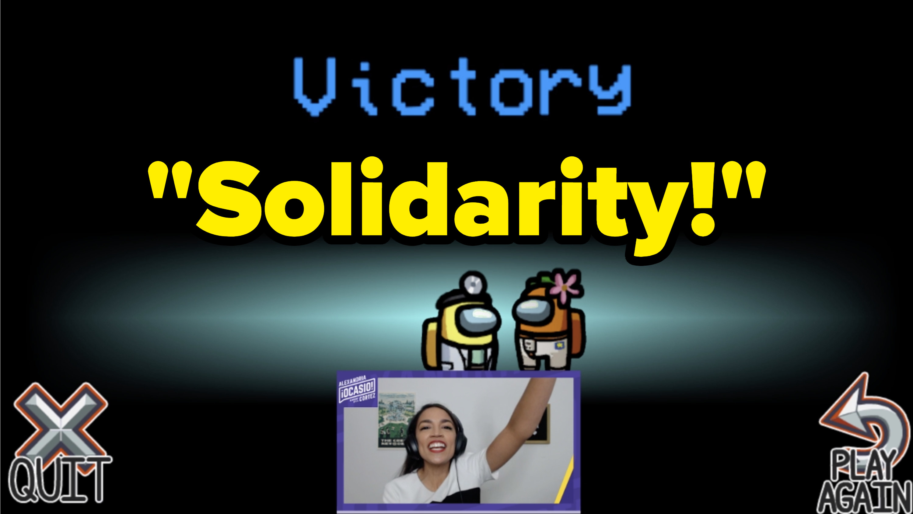 AOC says Solidarity! after winning