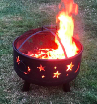 fire pit with fire in it