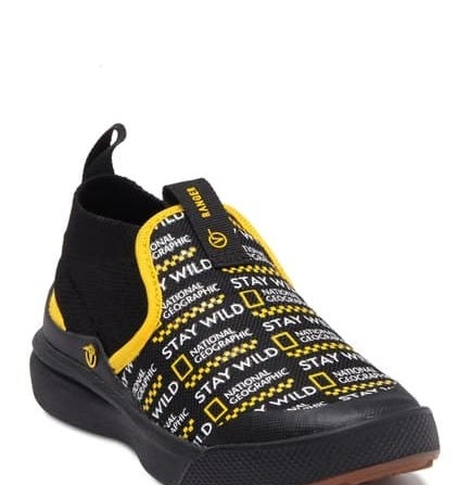 small shoes with the National Geographic logo on it