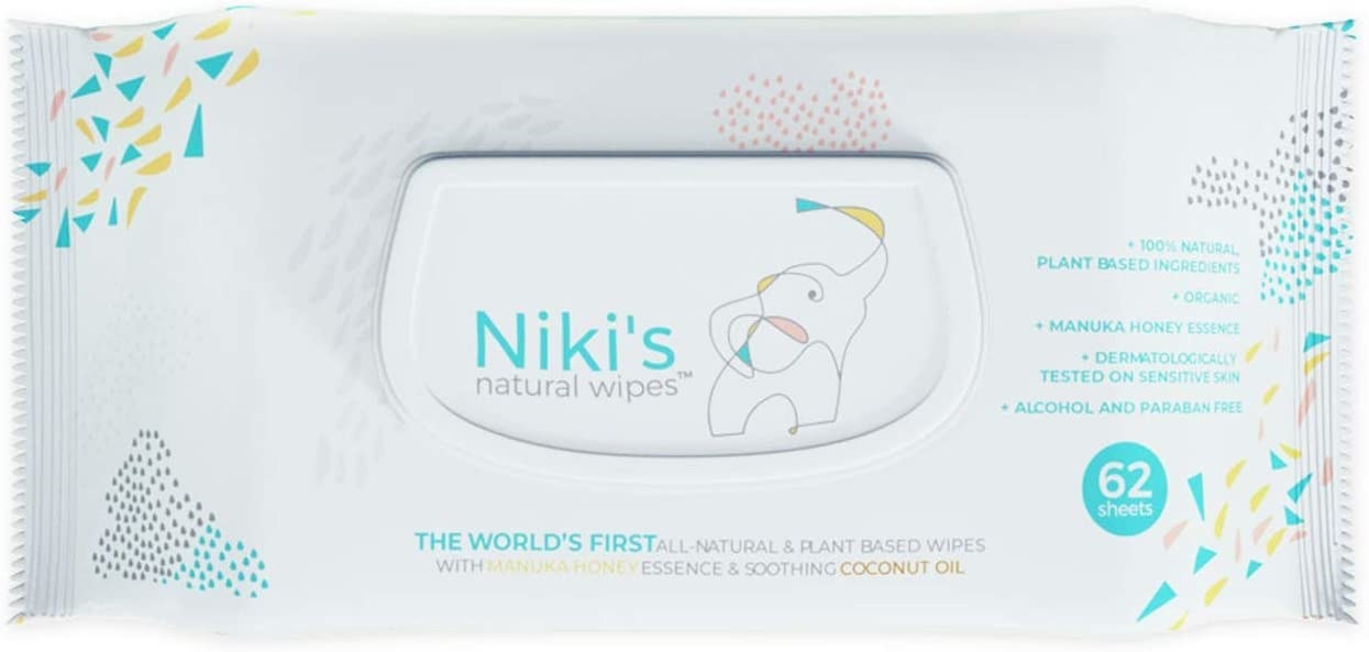 a pack of Niki&#x27;s Natural wipes