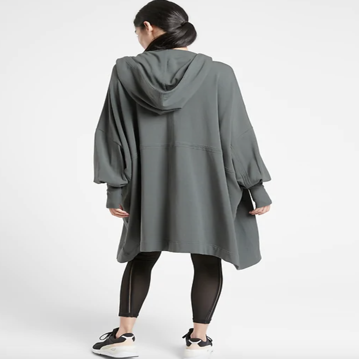 the back of the wrap, showing the hoodie 