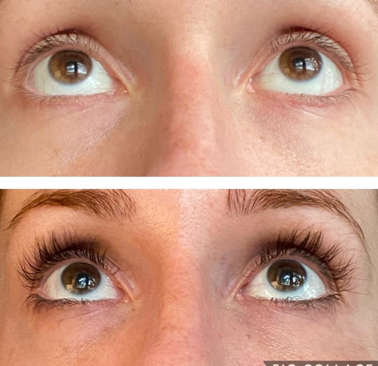 Reviewer&#x27;s lashes before and after using product