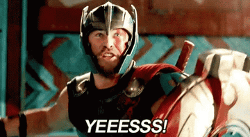 Gif of Thor screaming &quot;YES!&quot;