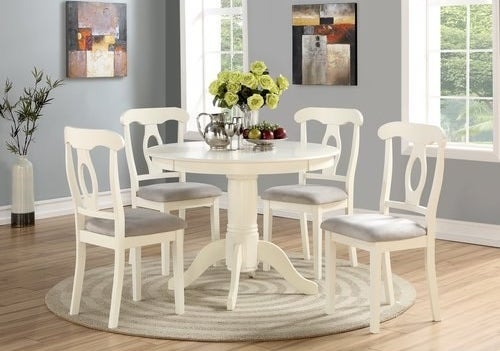 A white dining room set