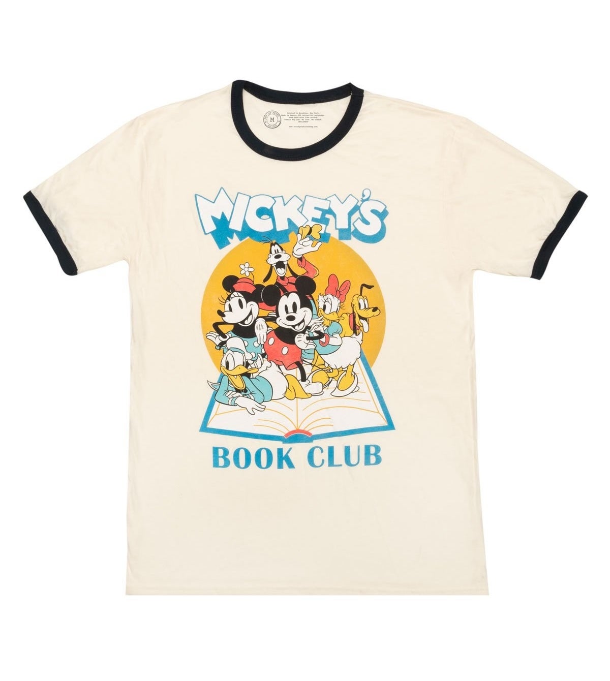 mickey, minnie, goofy, donald, daisy, and pluto standing on top of a book