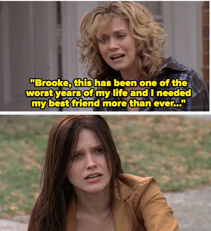 Peyton telling Brooke she'd needed her this year
