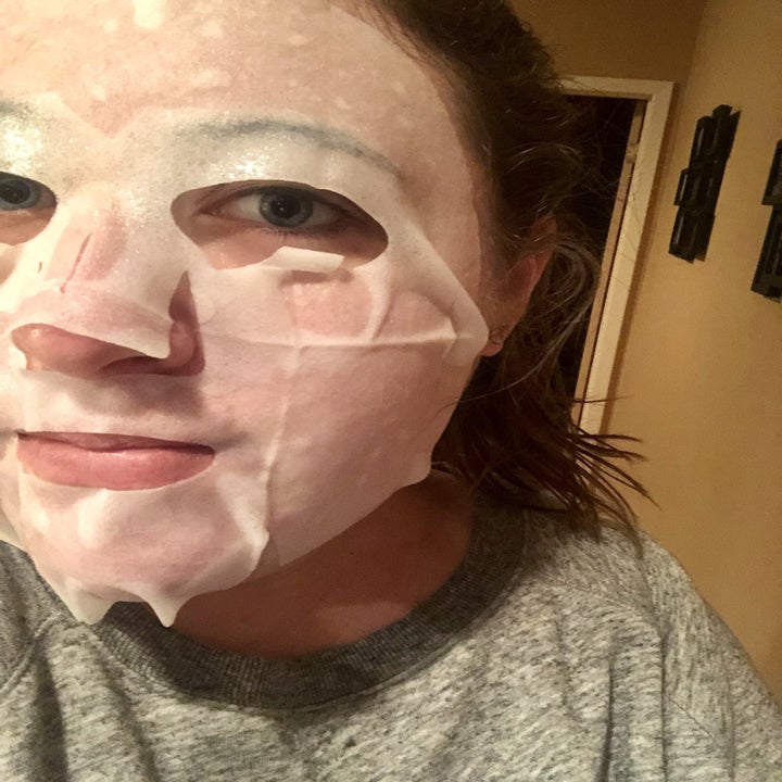 BuzzFeeder Samantha wearing one of these masks on her face