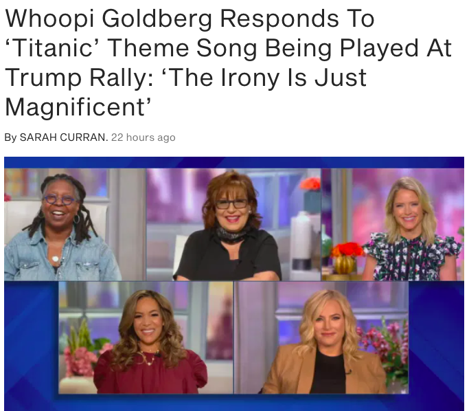 Whoopi, Sunny Hostin, Joy Behar, Meghan McCain, and Sarah Haines hosting The View