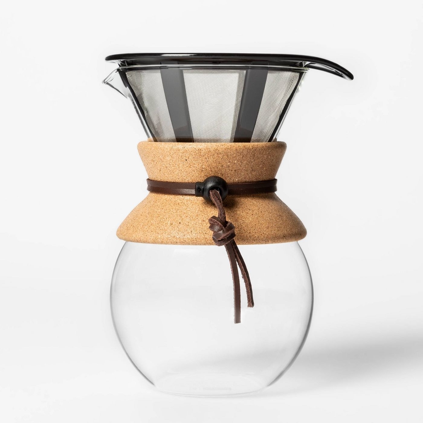 The glass pour-over coffee maker
