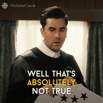 David saying, &quot;Well, that&#x27;s absolutely not true,&quot; on Schitt&#x27;s Creek