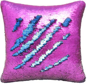 An all-over sequins pillow with 