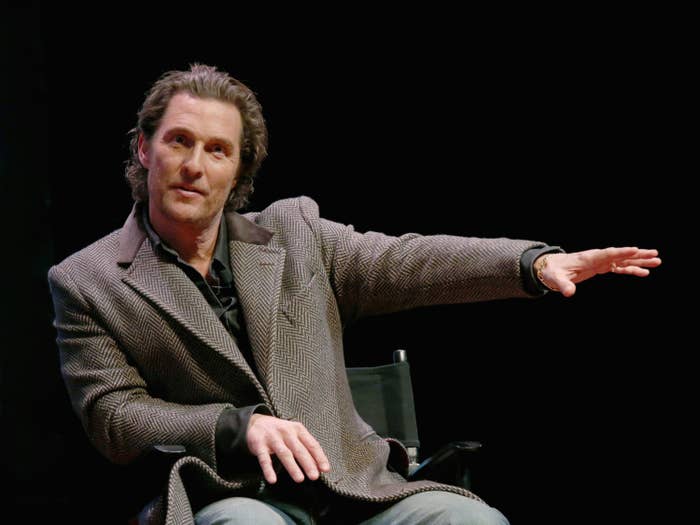  Matthew McConaughey participates in a Q&amp;amp;A after a special screening of his new film &quot;The Gentlemen&quot; at Hogg Memorial Auditorium at The University of Texas at Austin on January 21, 2020 in Austin, Texas.