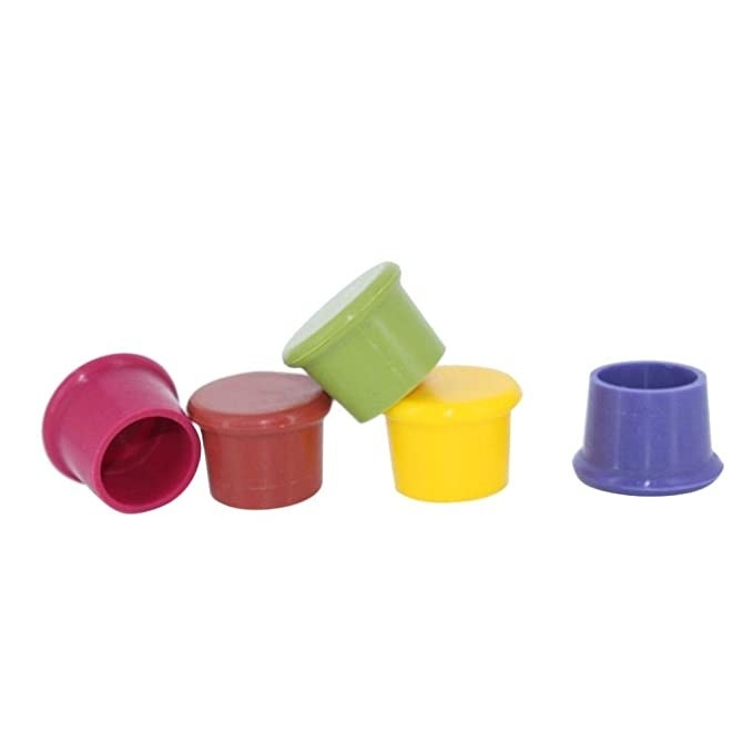 Multicoloured silicone wine stoppers.