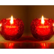 Red candle holders.
