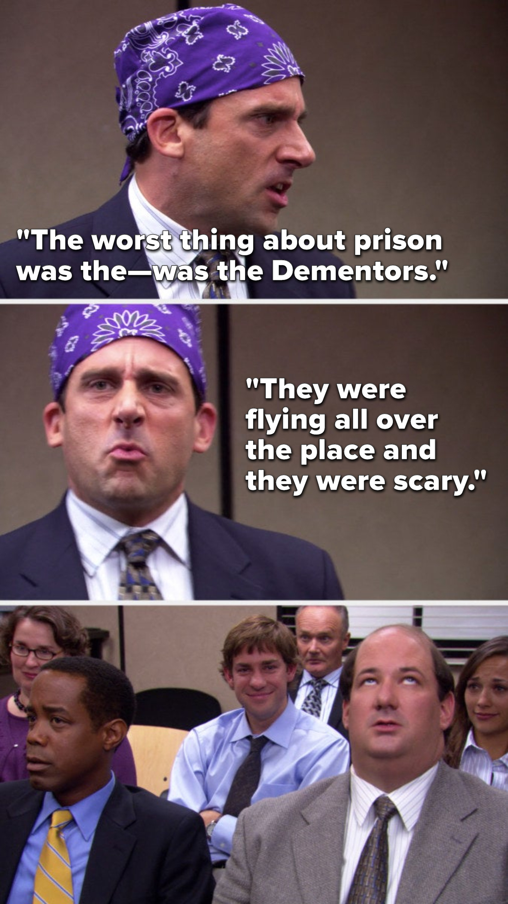 Michael says, &quot;The worst thing about prison was the—was the Dementors, they were flying all over the place and they were scary&quot;