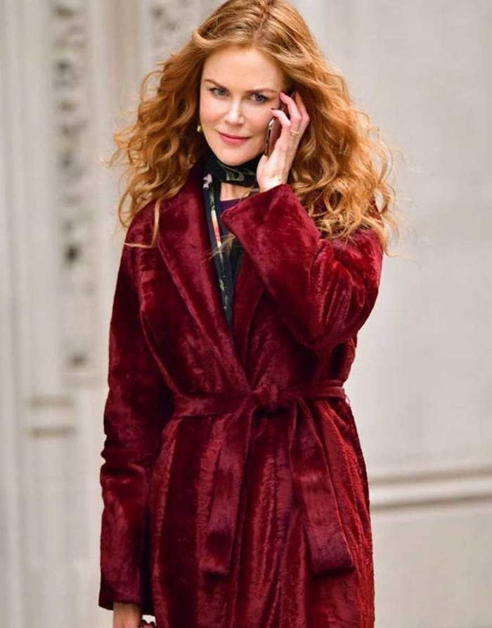 Grace Fraser from &quot;The Undoing&quot; in a burgundy robe coat