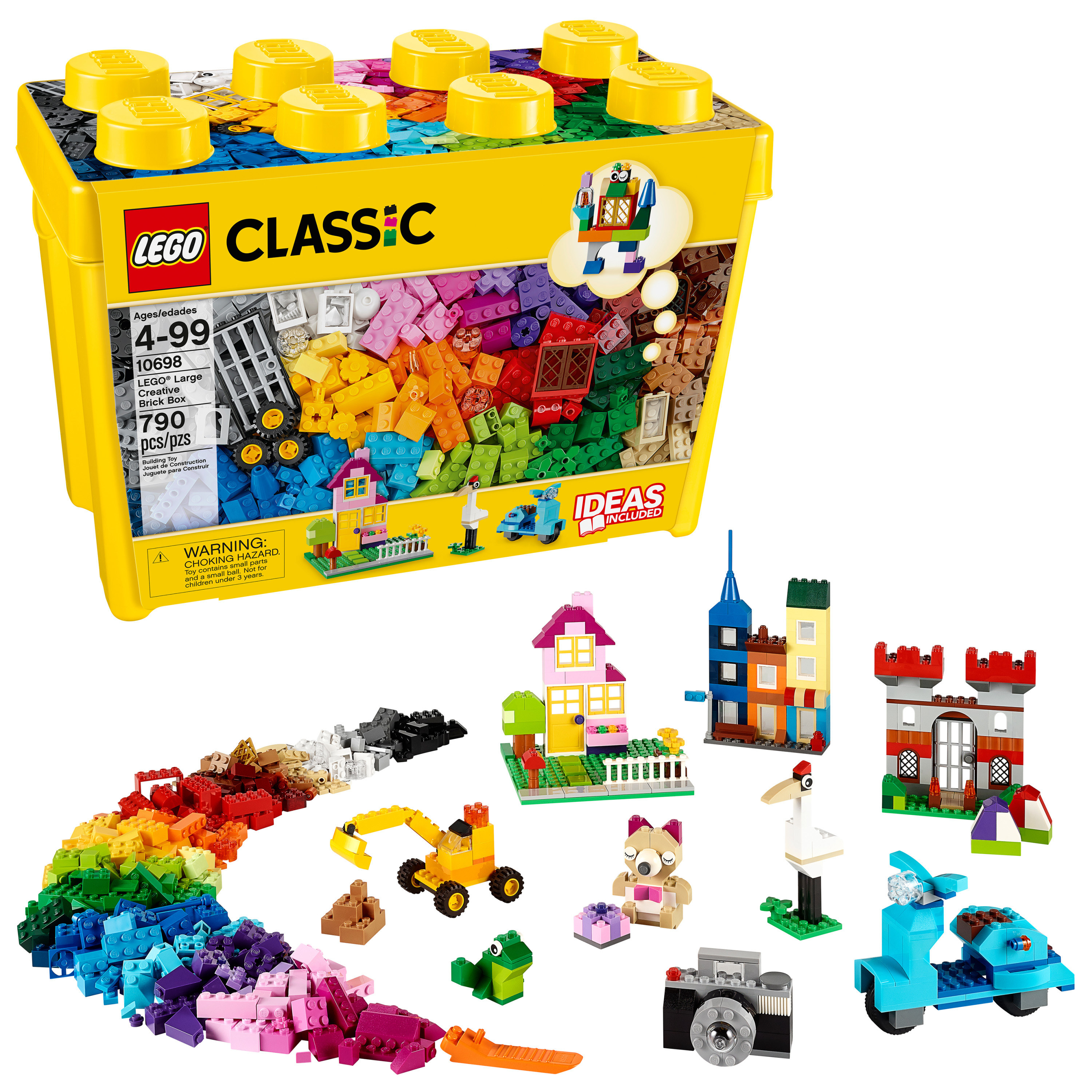 a box of lego classic bricks with hundreds of bricks