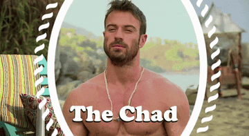 Man looking in a mirror with the words &quot;The Chad&quot;