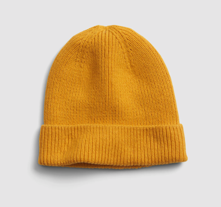 the beanie in mustard yellow