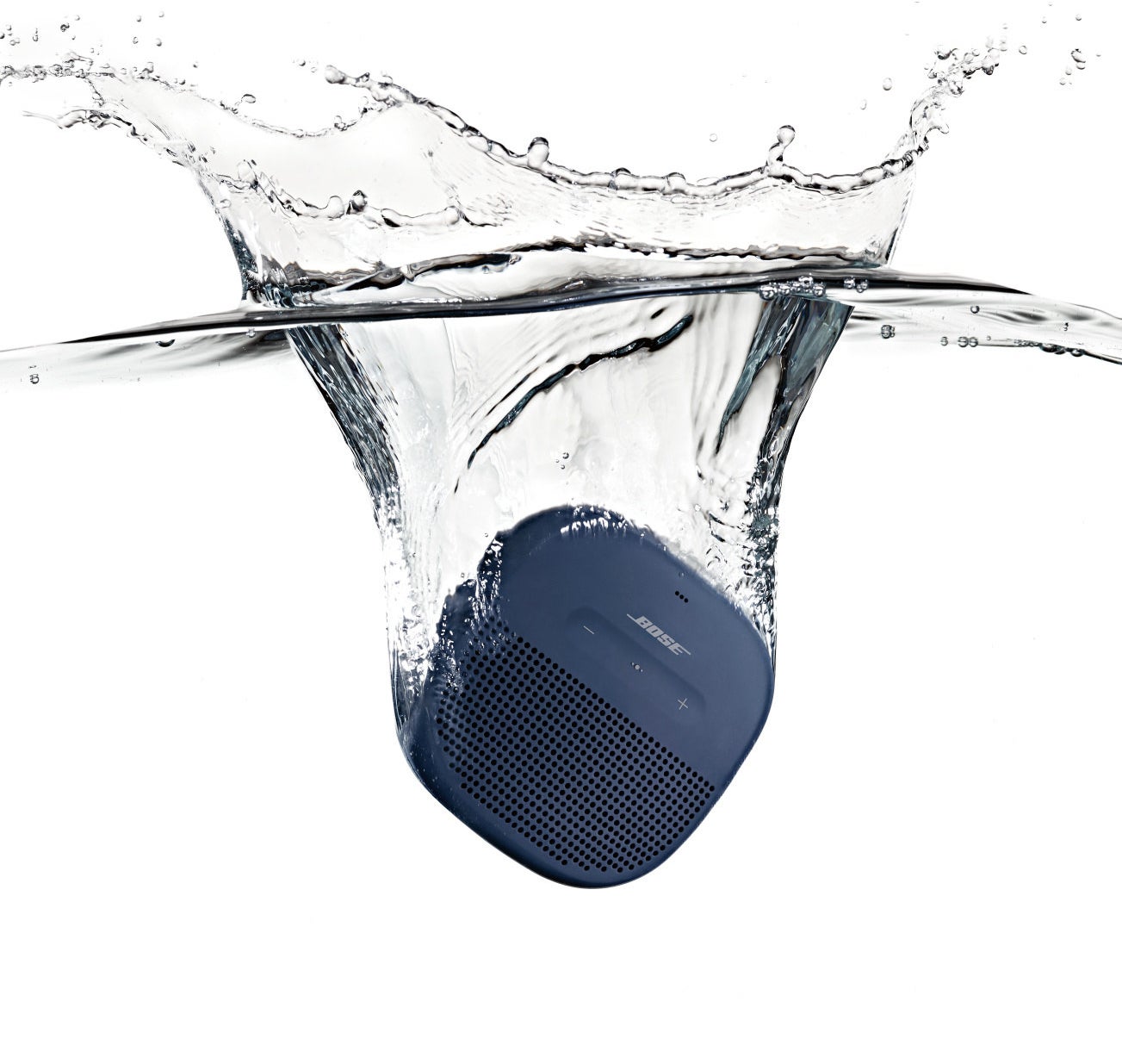 the speaker in water in the color navy