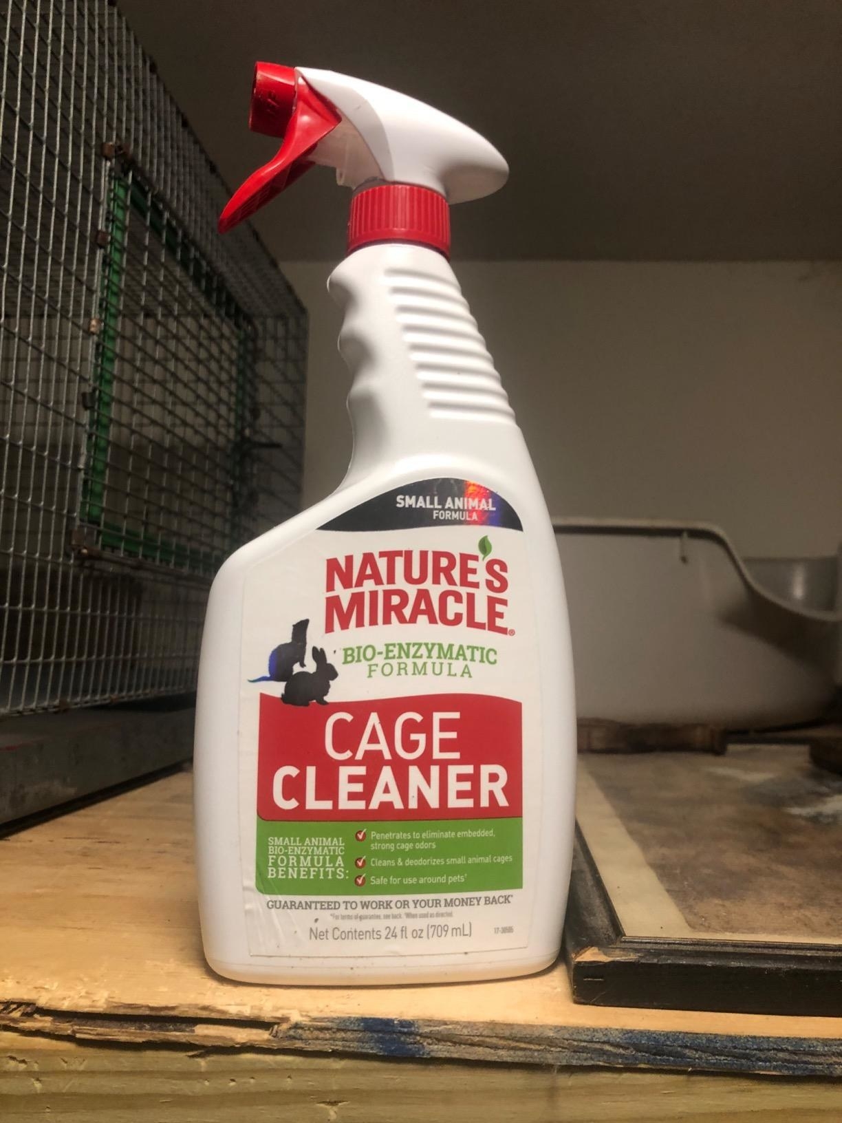 The cleaner, which comes in a spray bottle