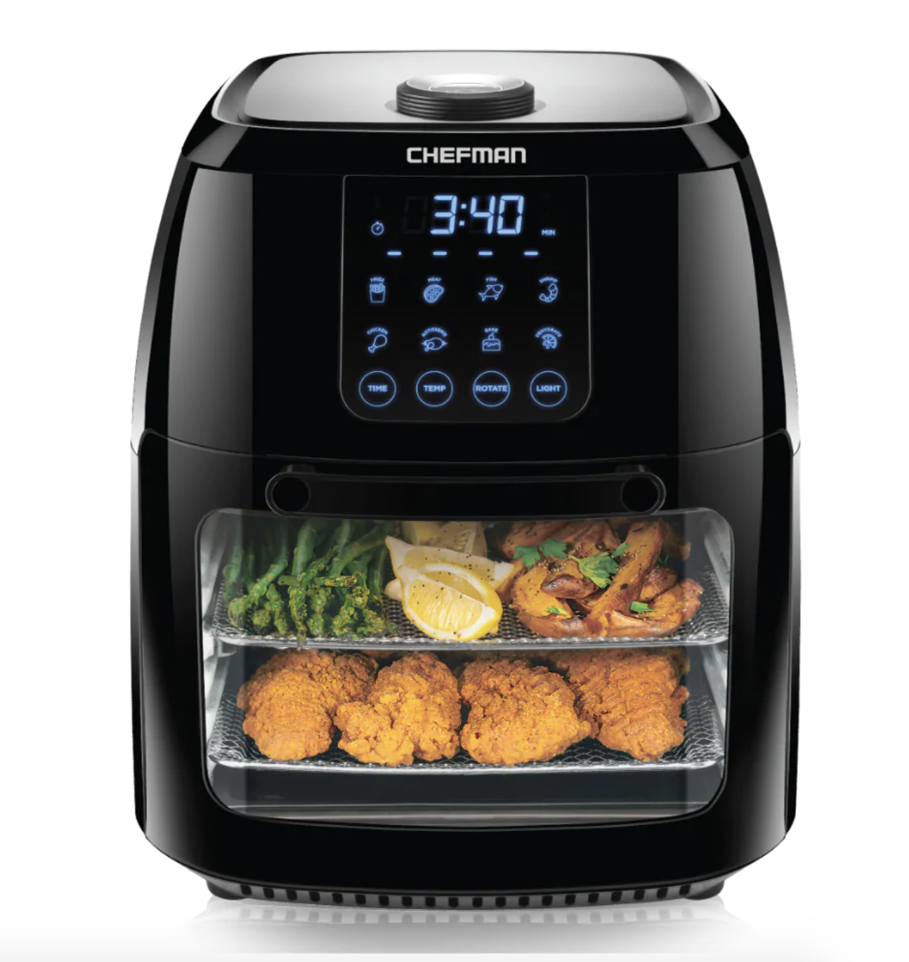 The air fryer with two racks