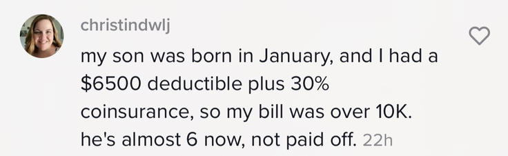 Mom who said her bill was over $10,000.