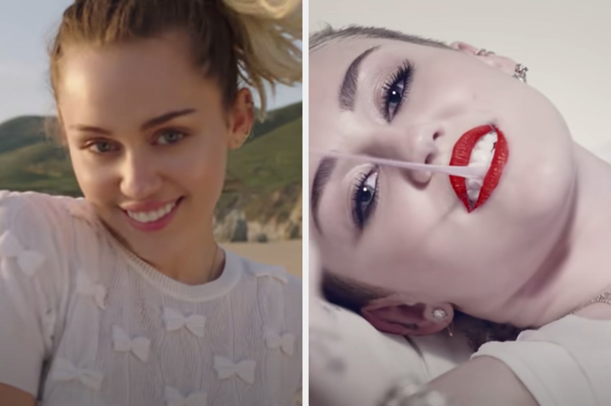 Miley Cyrus in "Malibu" and "We Can't Stop"