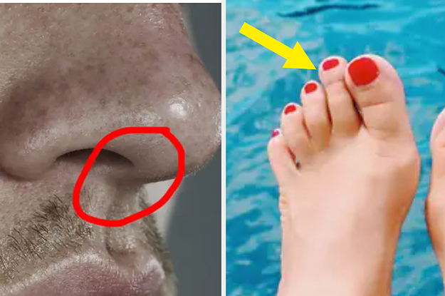 man's nose and a toe