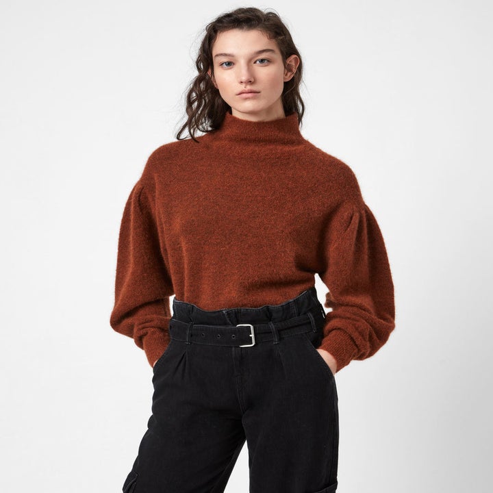 the sweater worn in brown 