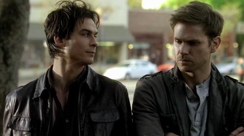 Damon and Alaric standing by each other
